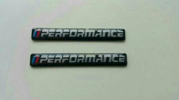 2x Bmw M Performance logos/emblemen > zwart/zilver