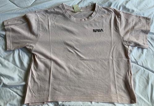Lichtroze t-shirt NASA H&M maat 146, Kinderen en Baby's, Kinderkleding | Maat 146, Gebruikt, Meisje, Shirt of Longsleeve, Ophalen of Verzenden