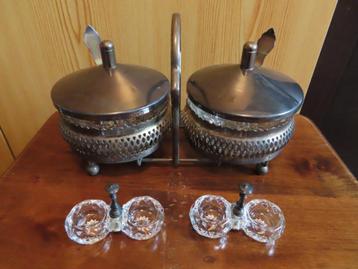 Lot comprenant 4 confituriers vintage et 2 salerons  beschikbaar voor biedingen