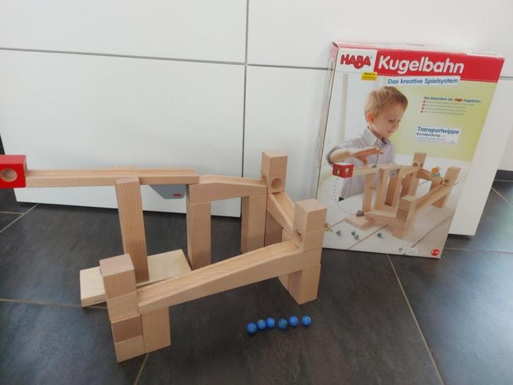Haba Knikkerbaan - Basisdoos - Transportwip, Kinderen en Baby's, Speelgoed | Houten speelgoed, Zo goed als nieuw, Overige typen