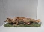 Statue vintage d'un renard furtif en céramique argileuse, Antiquités & Art, Enlèvement ou Envoi