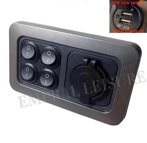 12v 24v USB-stopcontact met schakelaars Caravan Camper Boot, Caravans en Kamperen, Mobilhome-accessoires, Nieuw, Ophalen of Verzenden