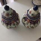 Koppel vazen Delft Polychrome Handprinted, Antiek en Kunst, Ophalen of Verzenden