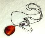 Ketting edelsteen hanger amber barnsteen, Handtassen en Accessoires, Kettingen, Verzenden, Met edelsteen