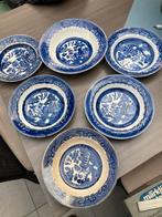 Antieke blauw-witte Willow- borden 6 stuks, Enlèvement ou Envoi