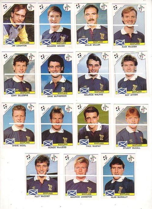 Panini / Italia ' 90 / Scotland / 15 stickers, Verzamelen, Sportartikelen en Voetbal, Zo goed als nieuw, Poster, Plaatje of Sticker