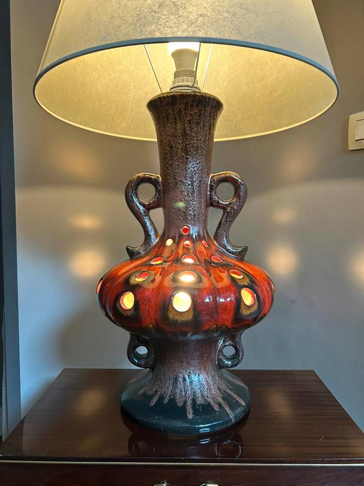 Vintage Ceramic Lava Lamp – West Germany – drip glaze, Huis en Inrichting, Lampen | Losse lampen, Zo goed als nieuw, Ophalen