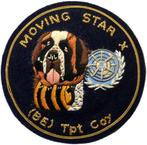 Moving Star X (BE) Tpt Coy - geborduurde badge type Bullion, Verzenden, Landmacht, Embleem of Badge