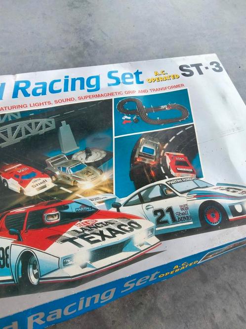 1980s vintage Road racing set slotcar Porsche Lancia, Collections, Jouets, Utilisé, Enlèvement ou Envoi