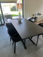 Eettafel keramiek in grafiet-look met stalen onderstel, Huis en Inrichting, Tafels | Eettafels, Ophalen, 200 cm of meer, 50 tot 100 cm
