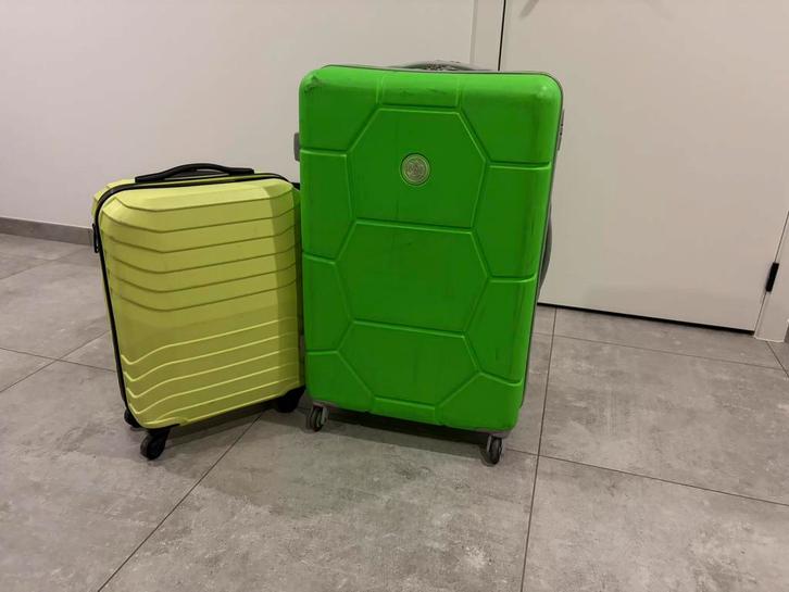 Koffer set groen, Handtassen en Accessoires, Koffers, Gebruikt, Hard kunststof, Ophalen