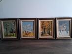 4 handgeschilderde schilderijen Leon Cornelis 4 seizoenen, Antiek en Kunst, Ophalen