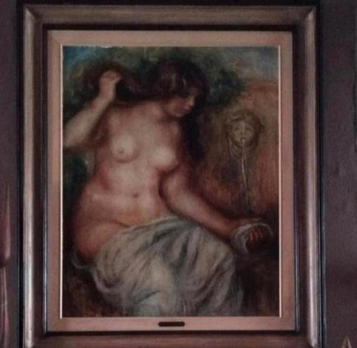 Naar Auguste Renoir „VROIW bij de fontein” - RÉPLICA, Antiek en Kunst, Kunst | Schilderijen | Klassiek, Ophalen
