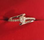 18-karaats witgouden diamanten verlovingsring met 750, Handtassen en Accessoires, Ringen, Nieuw, Ophalen