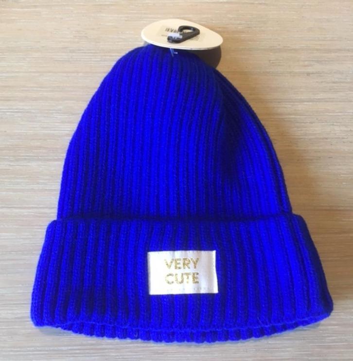 beanie/ muts - VERY CUTE - blauw - NIEUW, Kinderen en Baby's, Kinderkleding | Mutsen, Sjaals en Handschoenen, Nieuw, Muts, Meisje