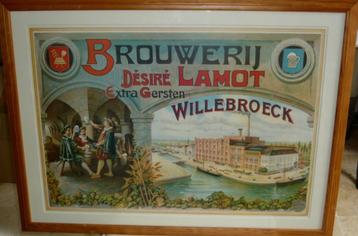 INGELIJSTE AFFICHE BROUWERIJ DÉSIRÉ LAMOT WILLEBROEK  beschikbaar voor biedingen