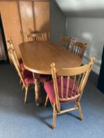 Eetplaatstafel+6 stoelen, Ophalen, Gebruikt, 4 tot 6 stoelen