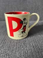 Mok letter ‘P’ Mickey Mouse, Ophalen of Verzenden, Mickey Mouse
