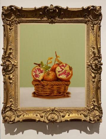 "Stilleven met granaatappels" Hyperrealistisch schilderij   beschikbaar voor biedingen