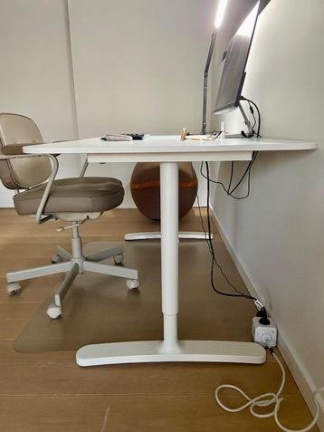 Bureau tafel IKEA wit, Ophalen, In hoogte verstelbaar, Gebruikt, Bureau