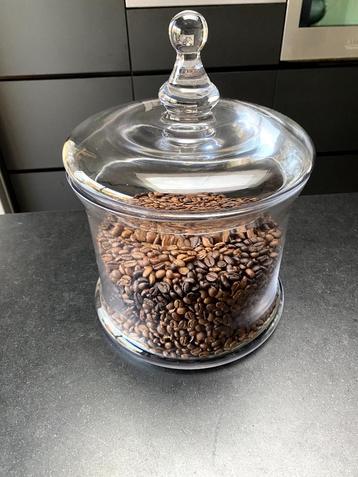 glazen stolp met koffie bonen beschikbaar voor biedingen
