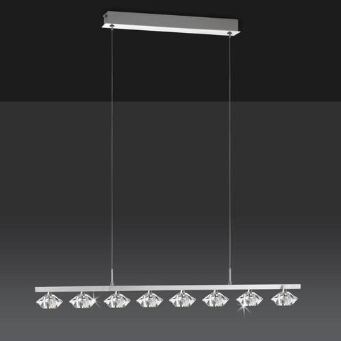 Nette Bankamp Carat 2806/8-08 design lamp., Huis en Inrichting, Lampen | Hanglampen, Gebruikt, Glas, Metaal, Ophalen