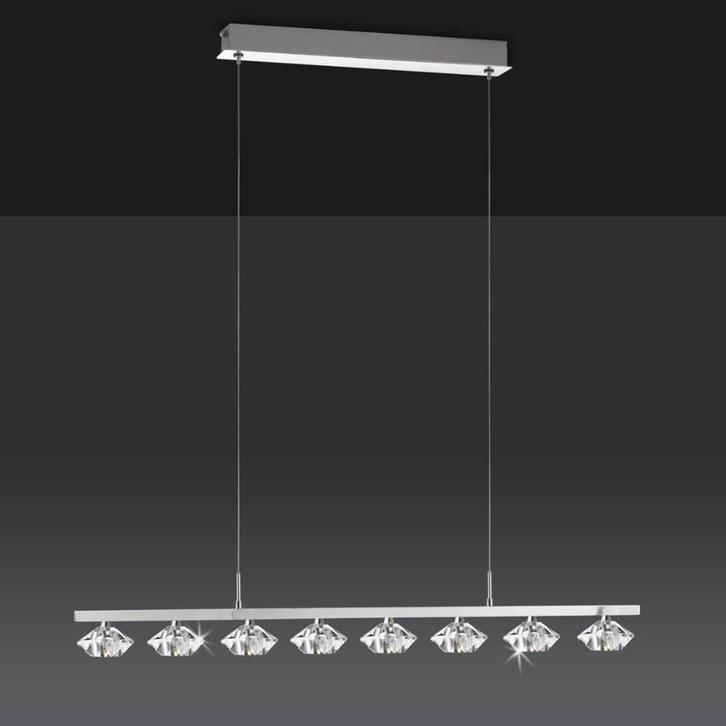 Nette Bankamp Carat 2806/8-08 design lamp., Huis en Inrichting, Lampen | Hanglampen, Gebruikt, Glas, Metaal, Ophalen