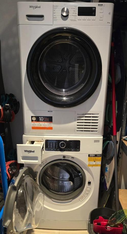Washer and dryer for sale, Whirlpool, 8 kg, Elektronische apparatuur, Droogkasten, Gebruikt, Condens, Voorlader, 6 tot 8 kg, Minder dan 85 cm