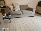 3+2 zitsbank in lichtgrijze stof - zeer goede staat, Huis en Inrichting, Zetels | Zetels, Ophalen, Zo goed als nieuw, Rechte bank