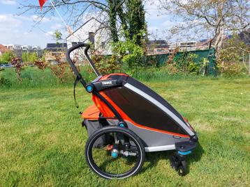 Fietskar Thule Chariot Cross voor 1 kind, Fietsen en Brommers, Ophalen, Opvouwbaar, Zo goed als nieuw, Thule