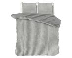 Warm Rib Teddy Dekbedovertrek 240x200cm, Dekbedovertrek, Ophalen of Verzenden, Grijs, Nieuw