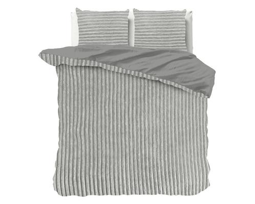 Warm Rib Teddy Dekbedovertrek 240x200cm, Huis en Inrichting, Slaapkamer | Beddengoed, Nieuw, Dekbedovertrek, Tweepersoons, Grijs