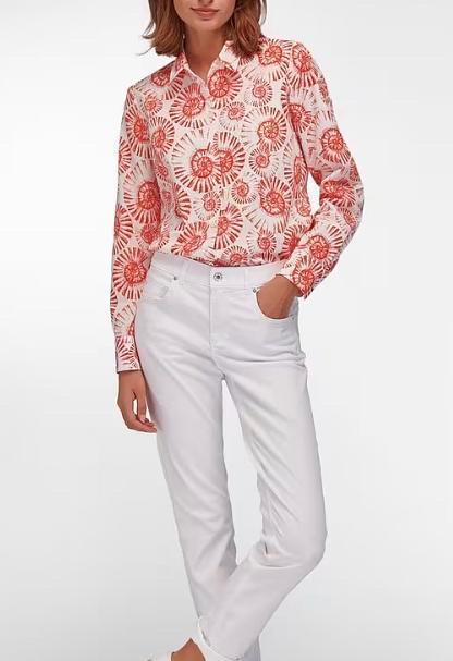 Peter Hahn blouse 42, Kleding | Dames, Blouses en Tunieken, Zo goed als nieuw, Maat 42/44 (L), Rood, Ophalen of Verzenden