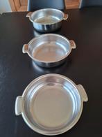 3 inox schotels, Ophalen, Inox