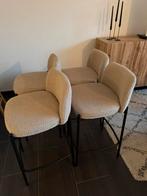 4 bouclé barstoelen, Huis en Inrichting, Stoelen, Ophalen, Zo goed als nieuw