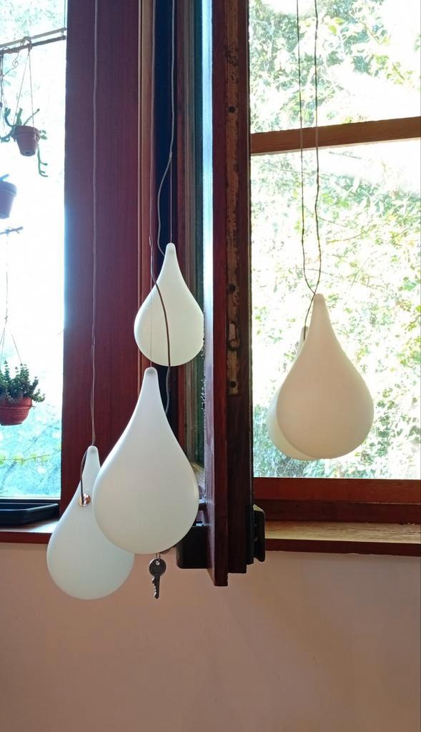 Druppelvormige hanglampen, Huis en Inrichting, Lampen | Hanglampen, Gebruikt, Ophalen of Verzenden