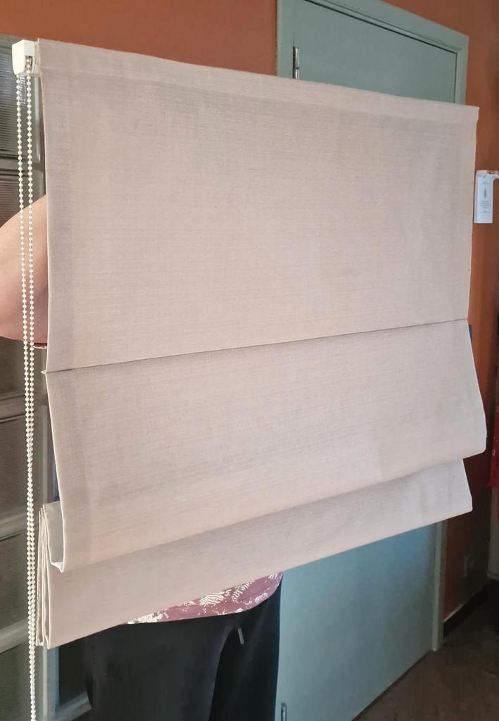 Vouwgordijn met kettingsysteem. Gevoerd. kleur taupe, Huis en Inrichting, Stoffering | Gordijnen en Lamellen, Ophalen