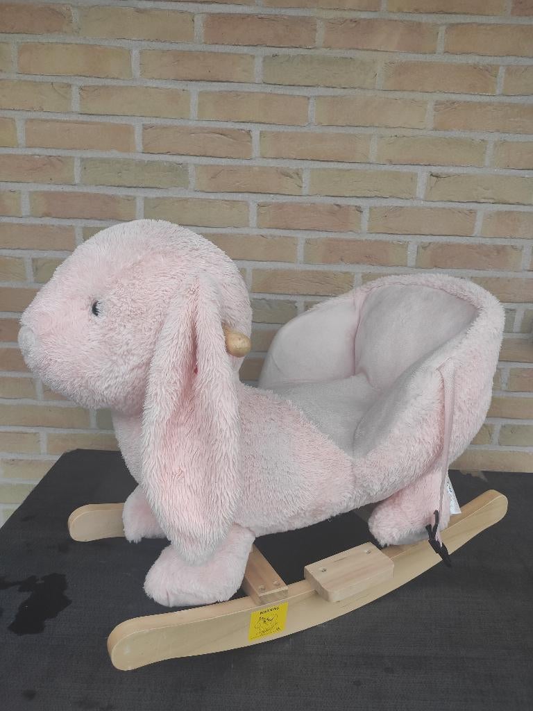 Homcom hobbelpaard konijn roze, rookvrij huis, Ophalen, Gebruikt