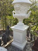 SUPERBE GRANDE VASQUE  SUR SOCLE EN FONTE PATINEE BLANCHE, Ophalen, Gebruikt, Metaal, Overige typen