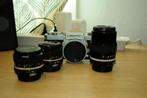 Nikkormat FT + 50mm f2 + 28mm f3.5 + 135mm f3.5 Nikon, Audio, Tv en Foto, Fotocamera's Analoog, Ophalen, Gebruikt, Spiegelreflex