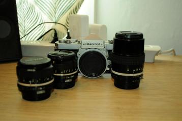 Nikkormat FT + 50mm f2 + 28mm f3.5 + 135mm f3.5 Nikon beschikbaar voor biedingen