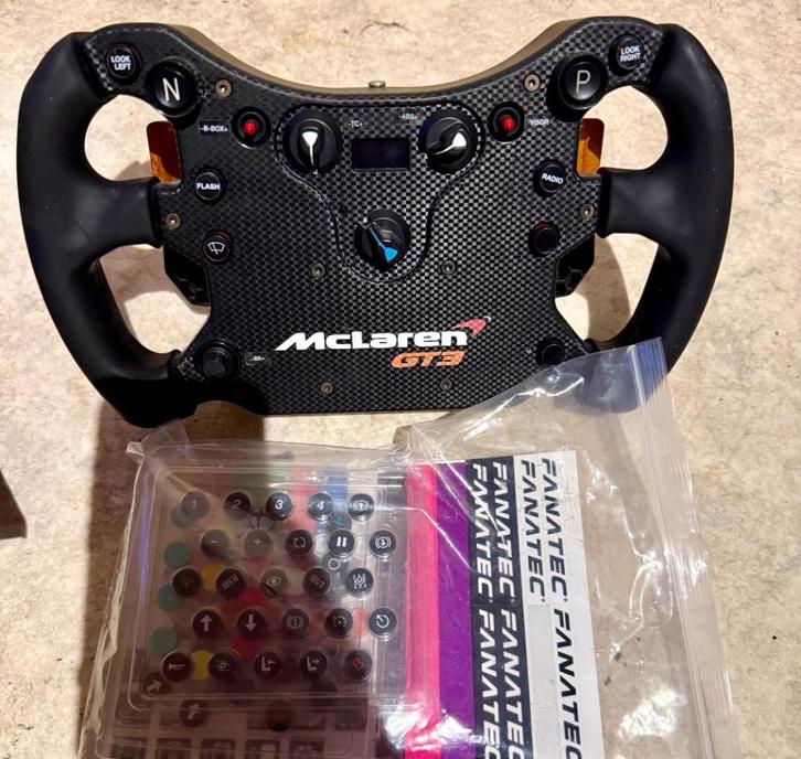 Fanatec Steering Wheel McLaren GT3 V2+QR2Pro Wheel-Side, Computers en Software, Joysticks, Zo goed als nieuw, Ophalen of Verzenden