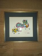 Schilderij op zijde, Antiek en Kunst, Kunst | Schilderijen | Klassiek, Ophalen of Verzenden