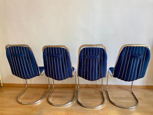 4 Italiaanse design stoelen Gastone Rinaldi, Huis en Inrichting, Stoelen, Zo goed als nieuw, Vier, Blauw, Ophalen