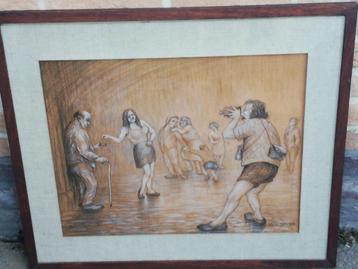 G. Langie; 'De fotograaf', gekleurde tekening, Gentse kunste beschikbaar voor biedingen