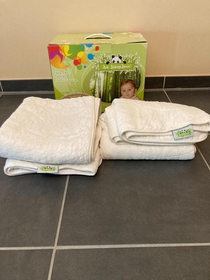 HeBaby Wash Cotton Bamboo  2 stuks, Kinderen en Baby's, Kinderkamer | Beddengoed, Zo goed als nieuw, Deken of Dekbed, Wit, Jongetje of Meisje