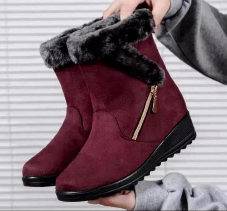 Dames laarzen laarsjes bont-look Warm Winter mode 2025 - 41, Kleding | Dames, Schoenen, Nieuw, Lage of Enkellaarzen, Rood, Ophalen of Verzenden