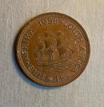 Elizabeth II 1958 South Africa, Postzegels en Munten, Munten | Afrika, Zuid-Afrika, Losse munt, Verzenden