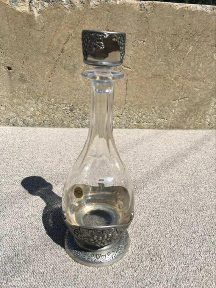 prachtige karaf Royal Cristal Rock met tin, Antiek en Kunst, Antiek | Glaswerk en Kristal, Ophalen of Verzenden