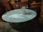 Bonjour à tous !  Superbe table en verre avec pieds réglable, Ophalen, Gebruikt, Ovaal, Glas